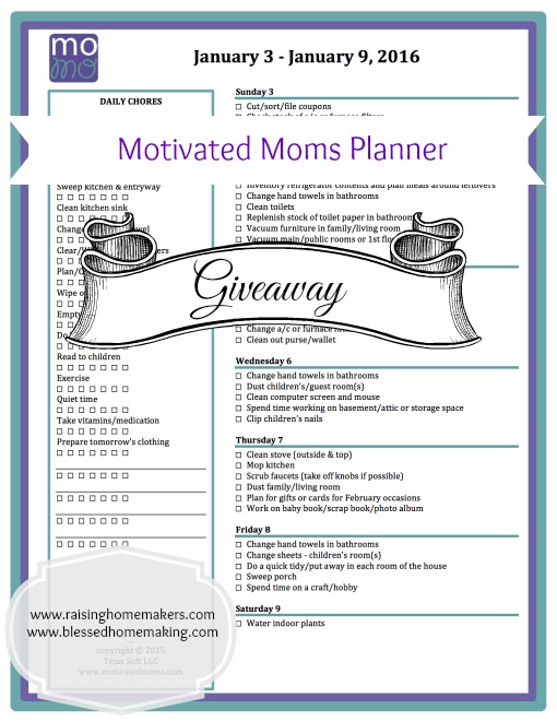 Housecleaning Planner Giveaway for the New Year!